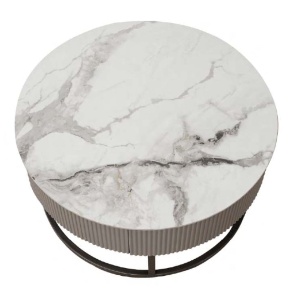 Glossy Ceramic Top Coffee Table