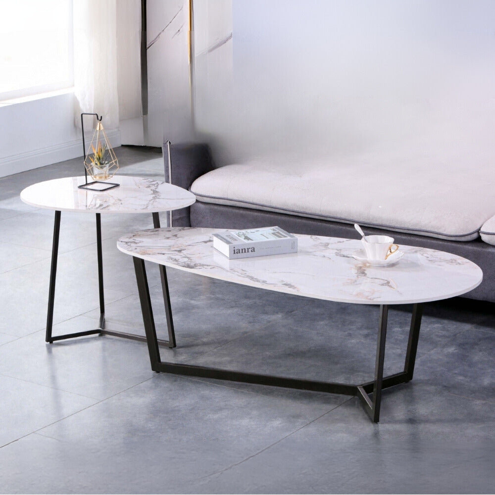 White Ceramic Top Coffee Table