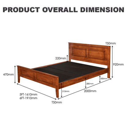 Full Solid Wood White King Bed Frame