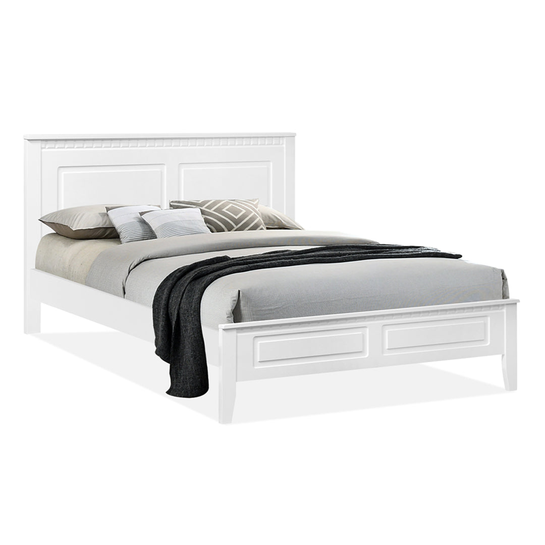 Full Solid Wood White King Bed Frame