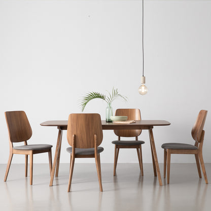 6 Seater Solid Cocoa Bent Wood Dining Set