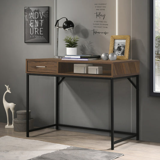 Walnut Study Desk With 1 Drawer