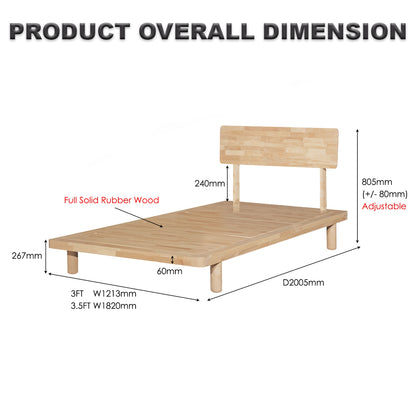 Full Solid Wood Single Size Bed Frame